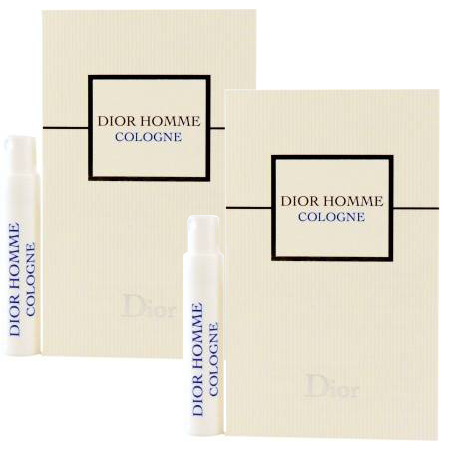 แพ็คคู่ Dior Homme Cologne 1ml โคโลญสำหรับคุณผู้ชาย เป็นกลิ่นซิตรัสที่สดชื่นสุดขั้ว สะอาด และทันสมัย ชวนให้นึกถึงน้ำทะเลสีครามใส ซัดเข้าหาหาดทรายสีขาวละเอียด